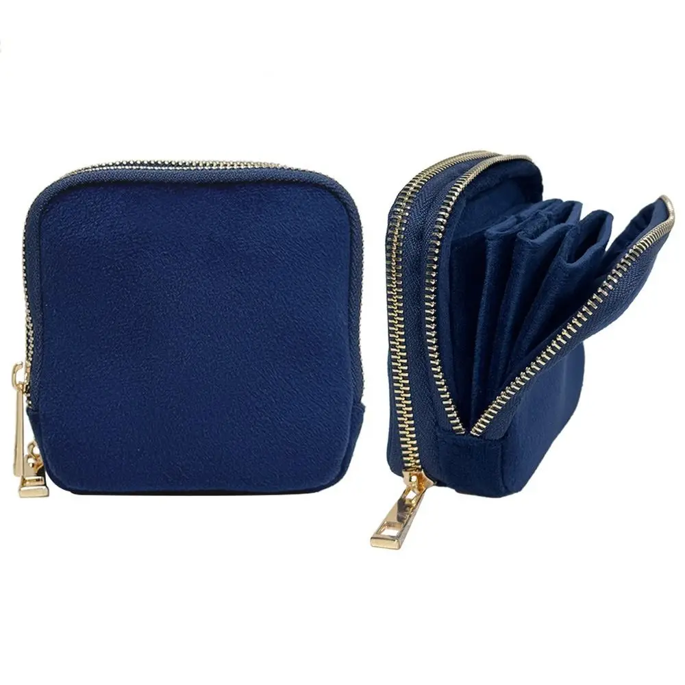 

Double Layer Jewelry Pouch for Travel Soft Velvet Small Jewelry Organizer with Separate Compartments Portable Jewelry Case