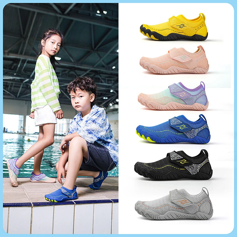 Kids Outdoor Five Finger Creeper Shoes, Water wading Beach Shoes, Children Barefoot Diving Single Shoes, Swimming 25-38 shoes