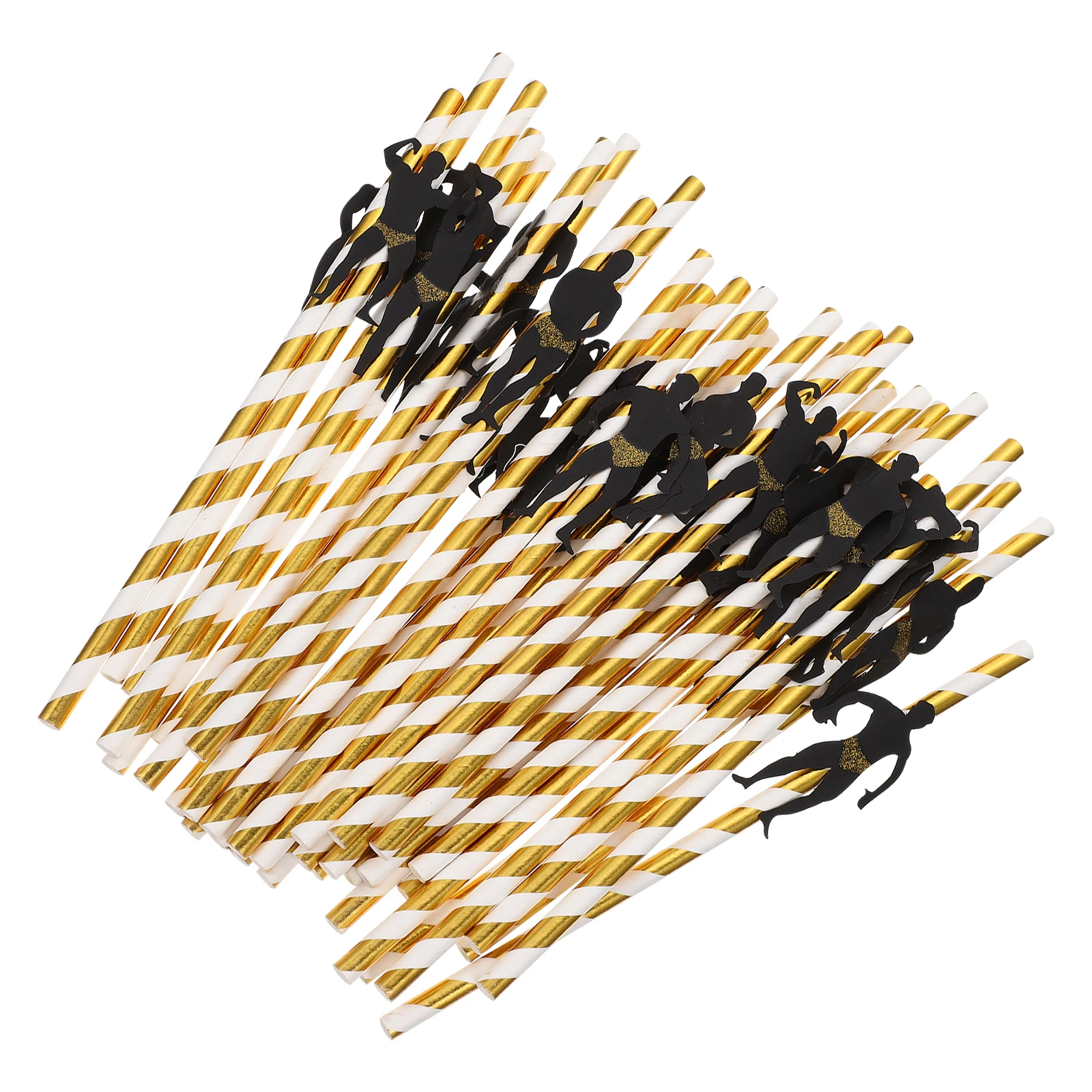 

36 Pcs Golden Paper Straws Funny Male Party Decorations Drinking SuppliesReusable Safe Artistic Cool Design