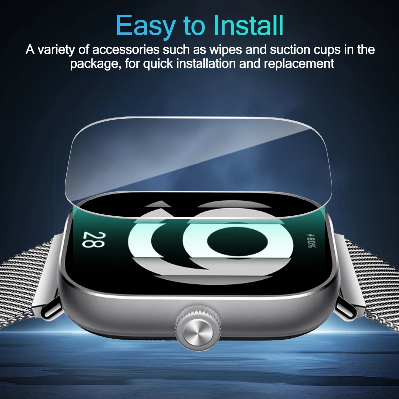 زجاج مقسى ممتاز 9h للساعة الذكية ، واقي شاشة hd شفاف لساعة شاومي ريدمي 4 #3