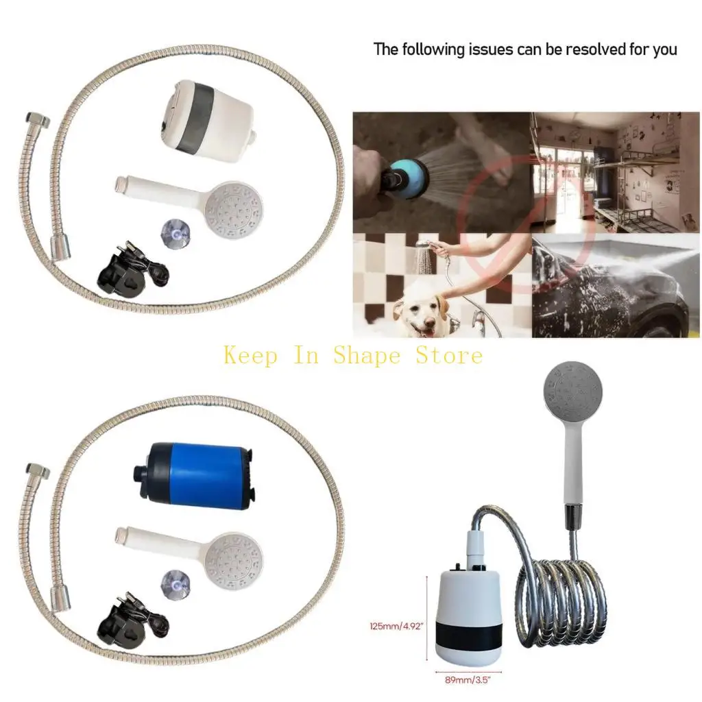 

U1JC Портативный уличный душ, перезаряжаемый насос для кемпинга, ручной электрический душ для кемпинга, пеших прогулок,