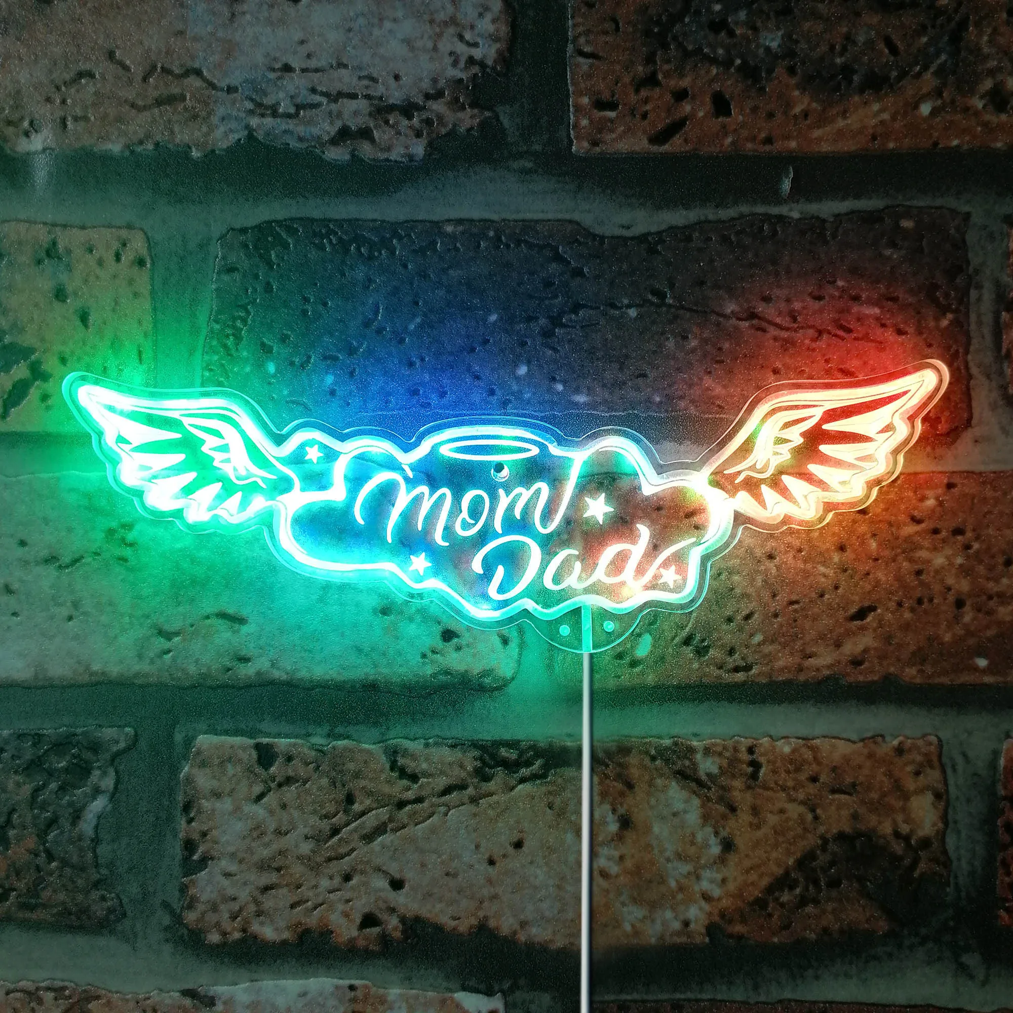 Татуировка Halo and Wing Mom & Dad Glam Led Neon Sign st06-embali-i0010-c Татуировка Halo and Wing Mom & Dad Glam Led Neon Sign st06-embali-i0010-c
