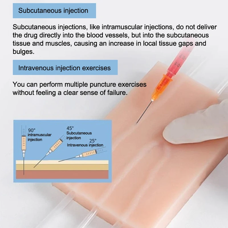 

1 шт. силиконовый тренировочный коврик для инъекций, модель для отработки навыков забора крови и пункции для студентов-медиков и медсестер, набор для отработки навыков сбора крови