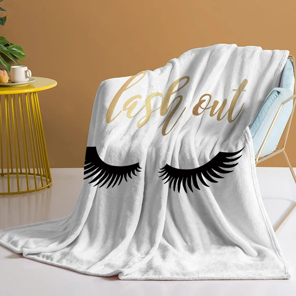

2024 Winter 3d Print Blanket Long Eyelashes Plush Fluffy Flannel Fleece Blanket Soft Throws for Sofa Couch Quilt Bed Blanket