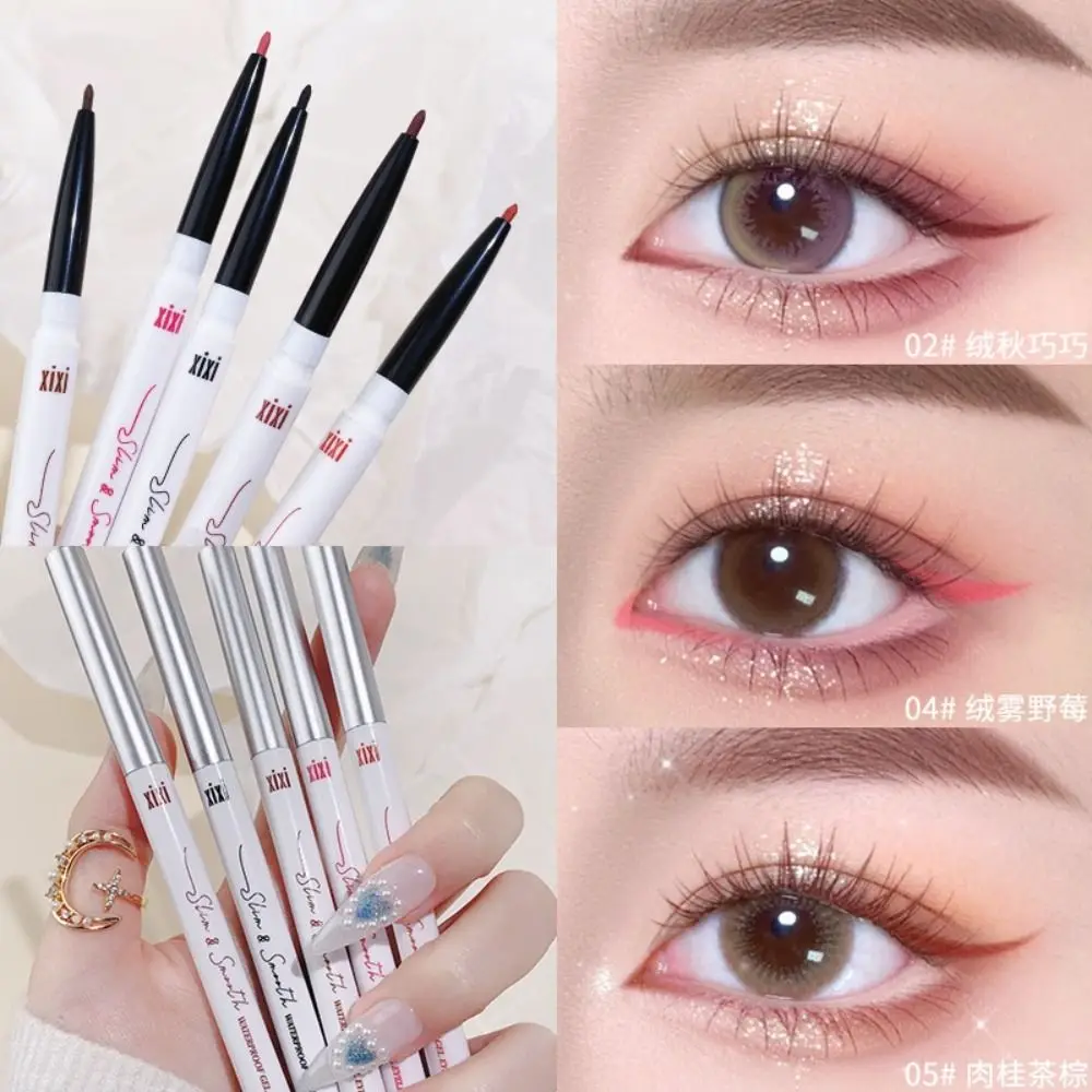 Smooth Long Lasting Eyeliner Gel Pencil Waterproof Non-Smudge Eyeliner Pen Red Quick Dry Colored Eye Liner Pen Eye Makeup Tool