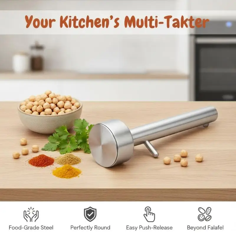 1Pcs Non-Stick Falafel Scoop Maker Food Grade Stainless Steel Meatball Mold for Parent-Child Cooking Activities