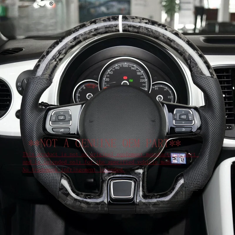 For Volkswagen Steering Wheel Horn Cover Beetle Forged Carbon Fiber Horn Shell Decorative Cover
