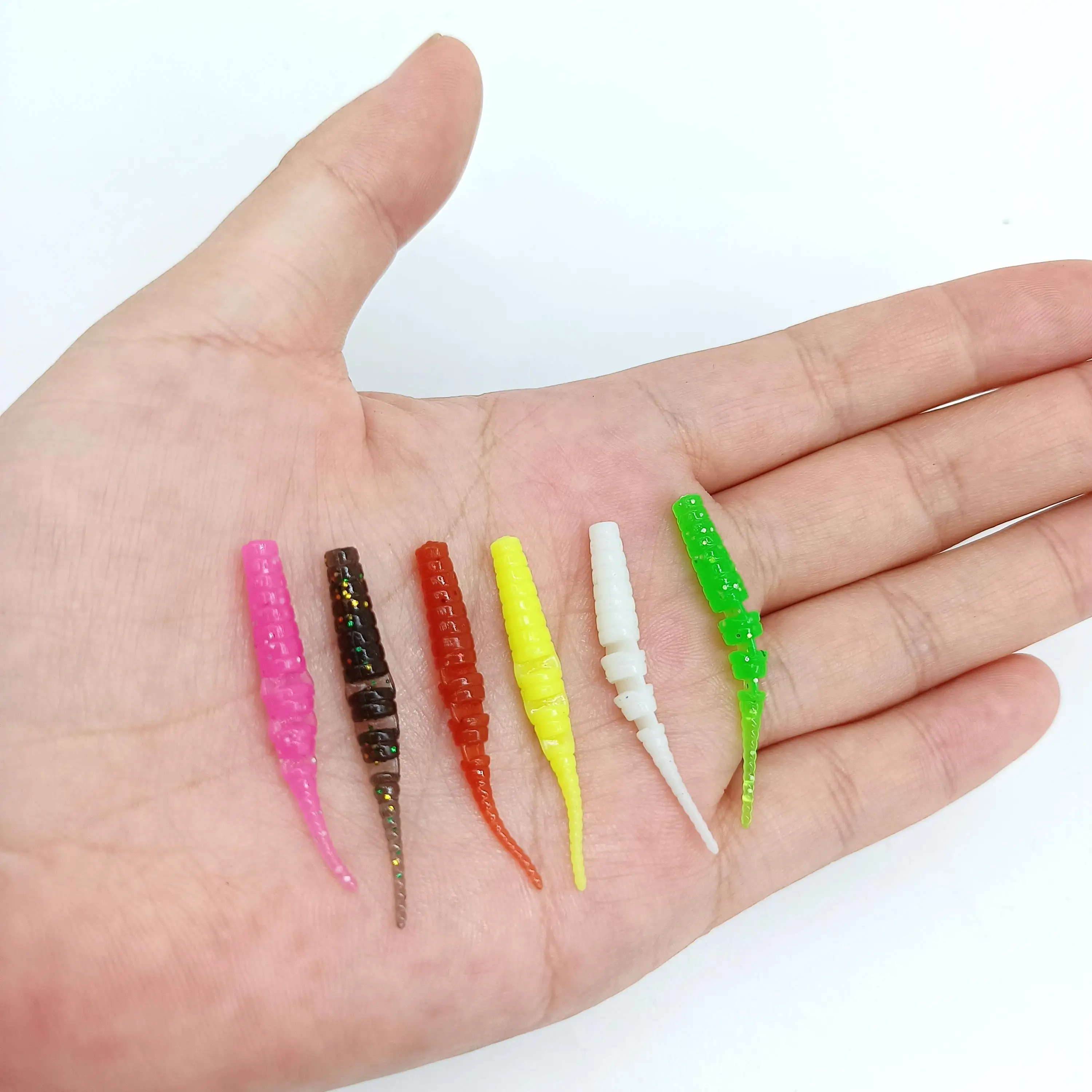 DUODUOYU 10PCS TPE Mini Soft Fishing Lure Silicone Bait 0.3g/40mm Artificial Swimbait Jig Wobbler Bass Bait Fishing Tackle
