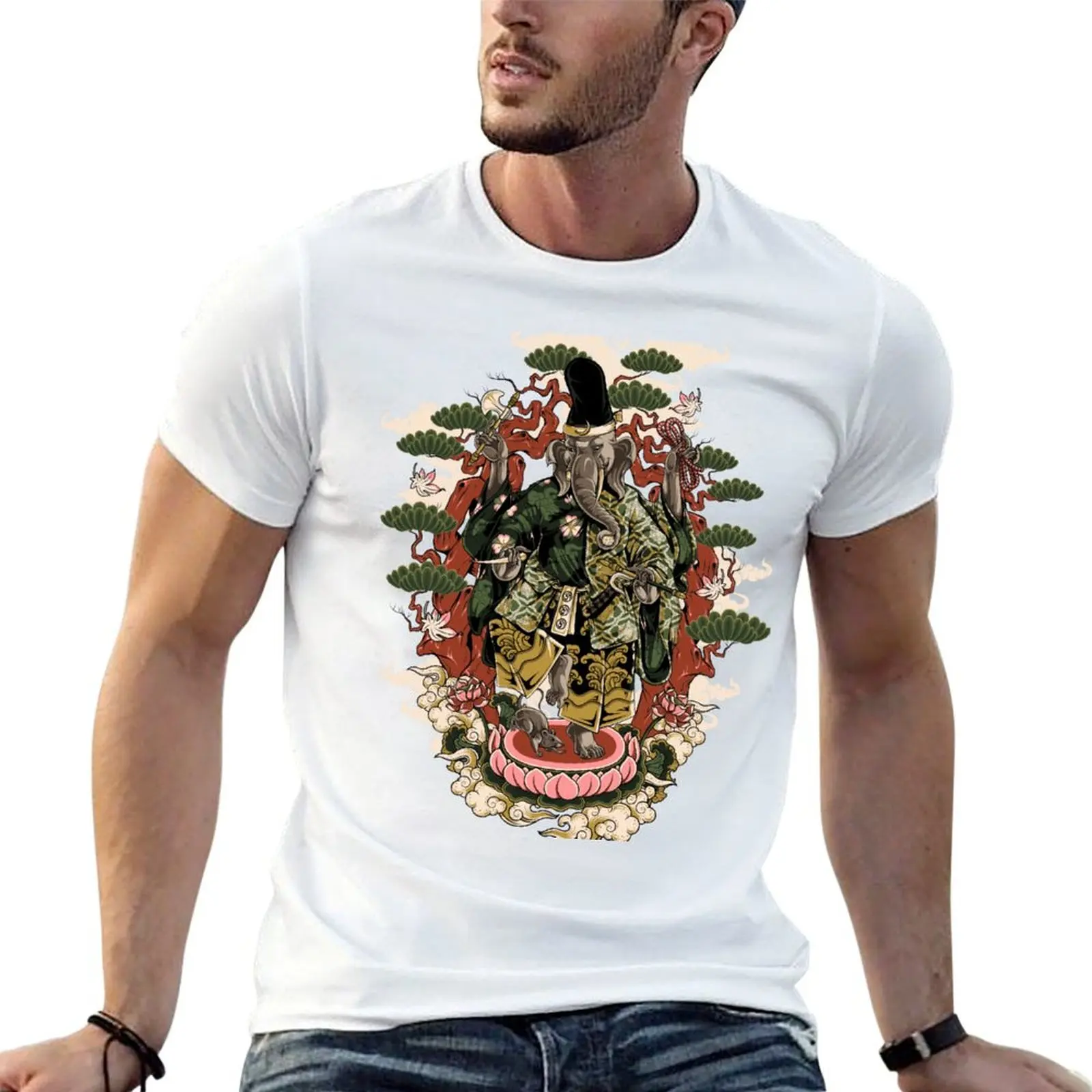 Camisas hombre impreso Ganesha para hombre camiseta camiseta