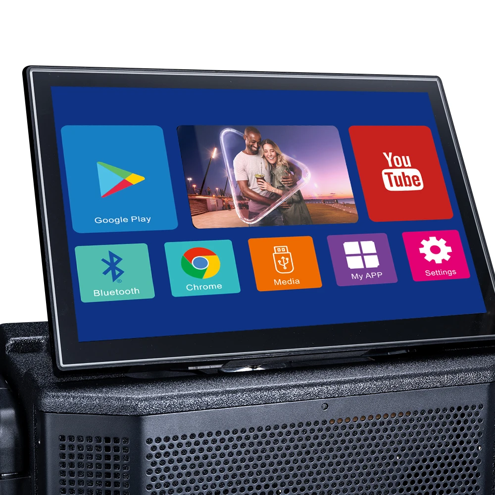 5501 Professional Outdoor Karoake Machine Speaker With Lyrics Display Touch Screen, 10'' Inch Speakers With Powerful 100Watt