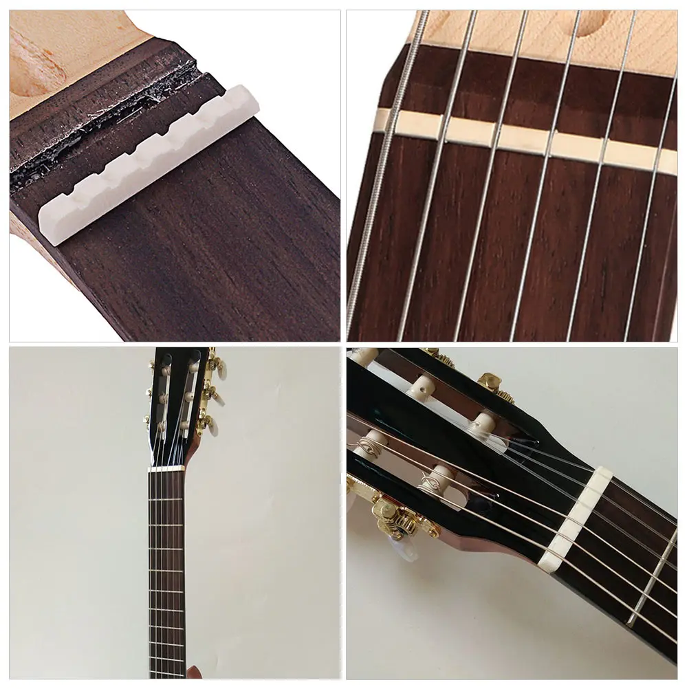

2 Pcs Beef Bone Nut Selected Natural Guitar Bridge Adjustment Nuts String Electric Instruments Sound Quality Durability High