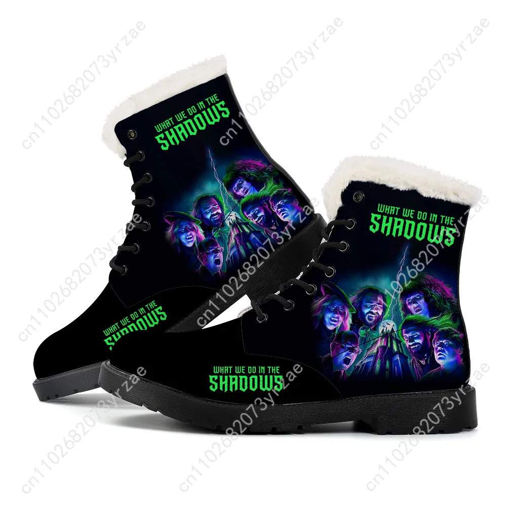 What We Do in The Shadows Plush Boot Men Women Teenager Casual Shoe Outdoor Warm Boot High Quality Fashion Pattern Custom Shoes