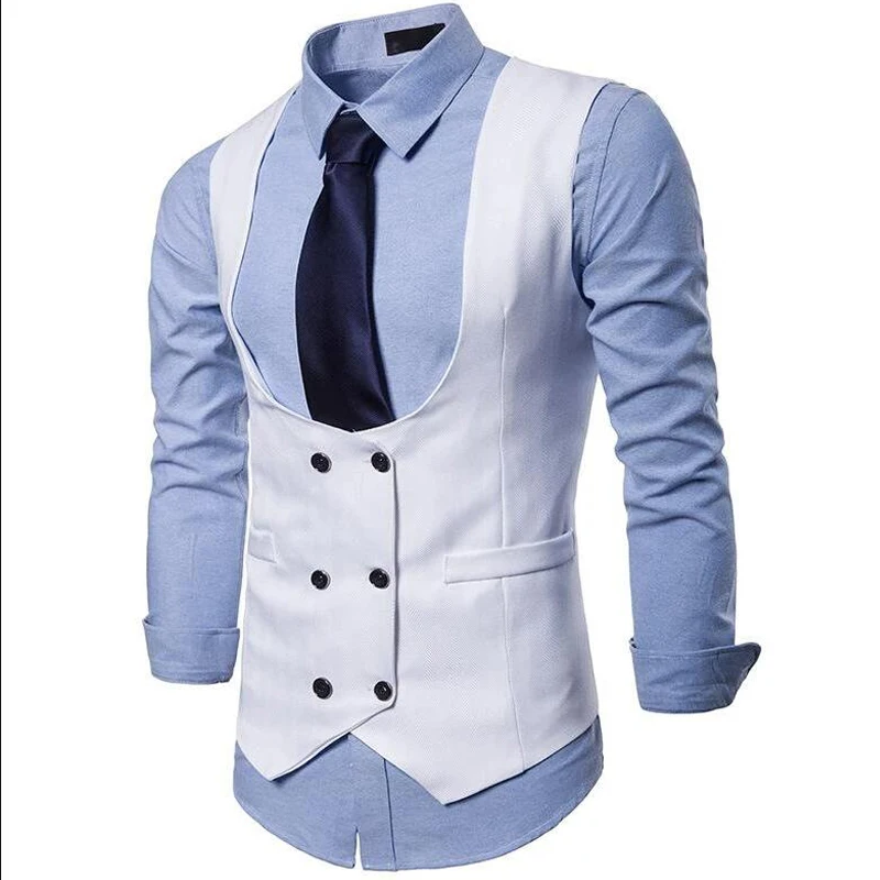 Chaleco Ajustado de una pieza para hombre, esmoquin de doble botonadura para boda Formal, a la moda, 2023