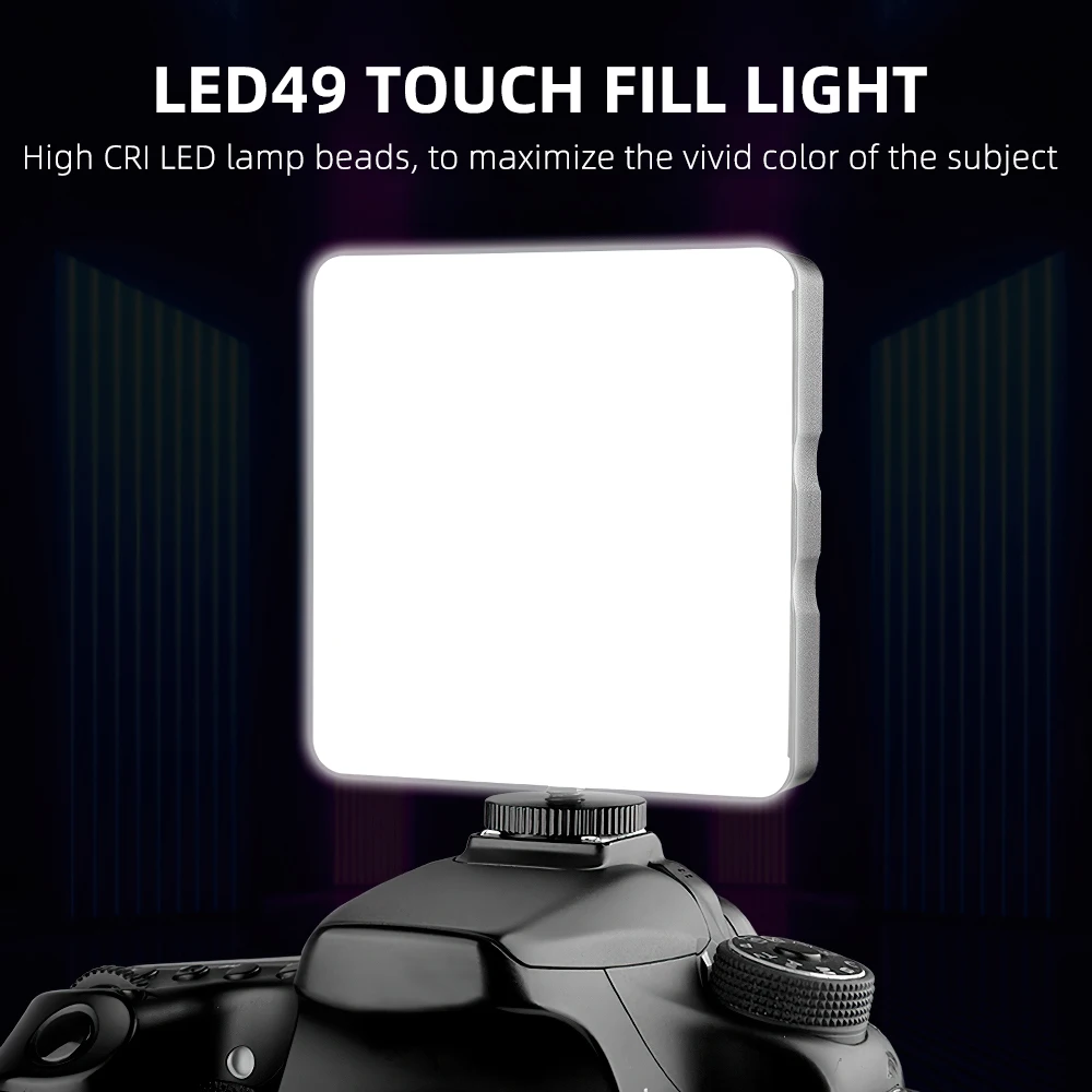 Travor-Luz LED de vídeo regulable 6500K, luz de cámara con Panel de película de temperatura de 4 colores, para fotografía, iluminación de relleno de foto