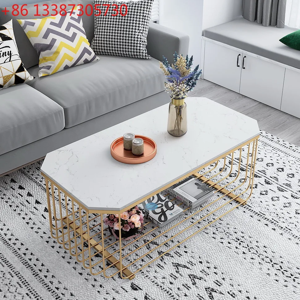

Роскошный мраморный журнальный столик Nordic Light, простой бытовой квадратный стеклянный журнальный столик