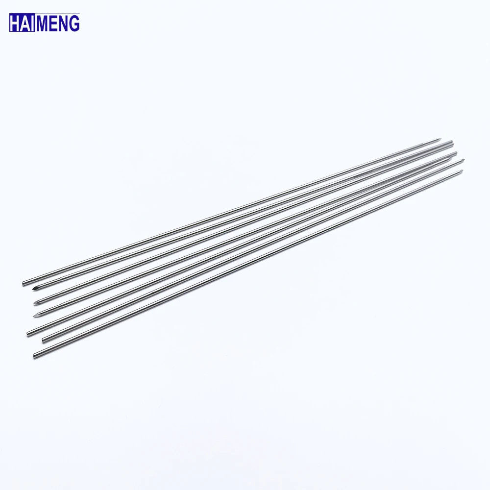 10pcs Threaded K-wire, End Thread, Intramedullary Pin, Veterinaria Orthopedic Instruments, Veterinary Hand Tools, Pet Products