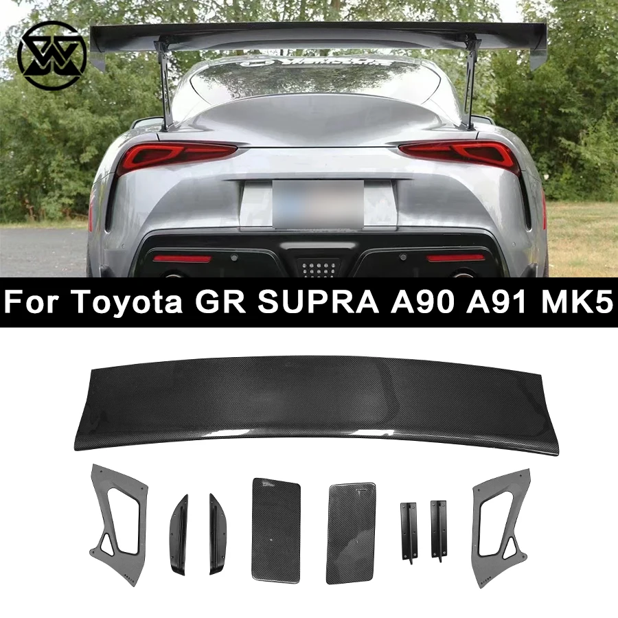 

Carbon Fiber Rear Trunk Lid Spoiler For Toyota GR SUPRA A90 A91 MK5 Tail Wing Lip Diffuser Splitter VERUS Style Body Kit
