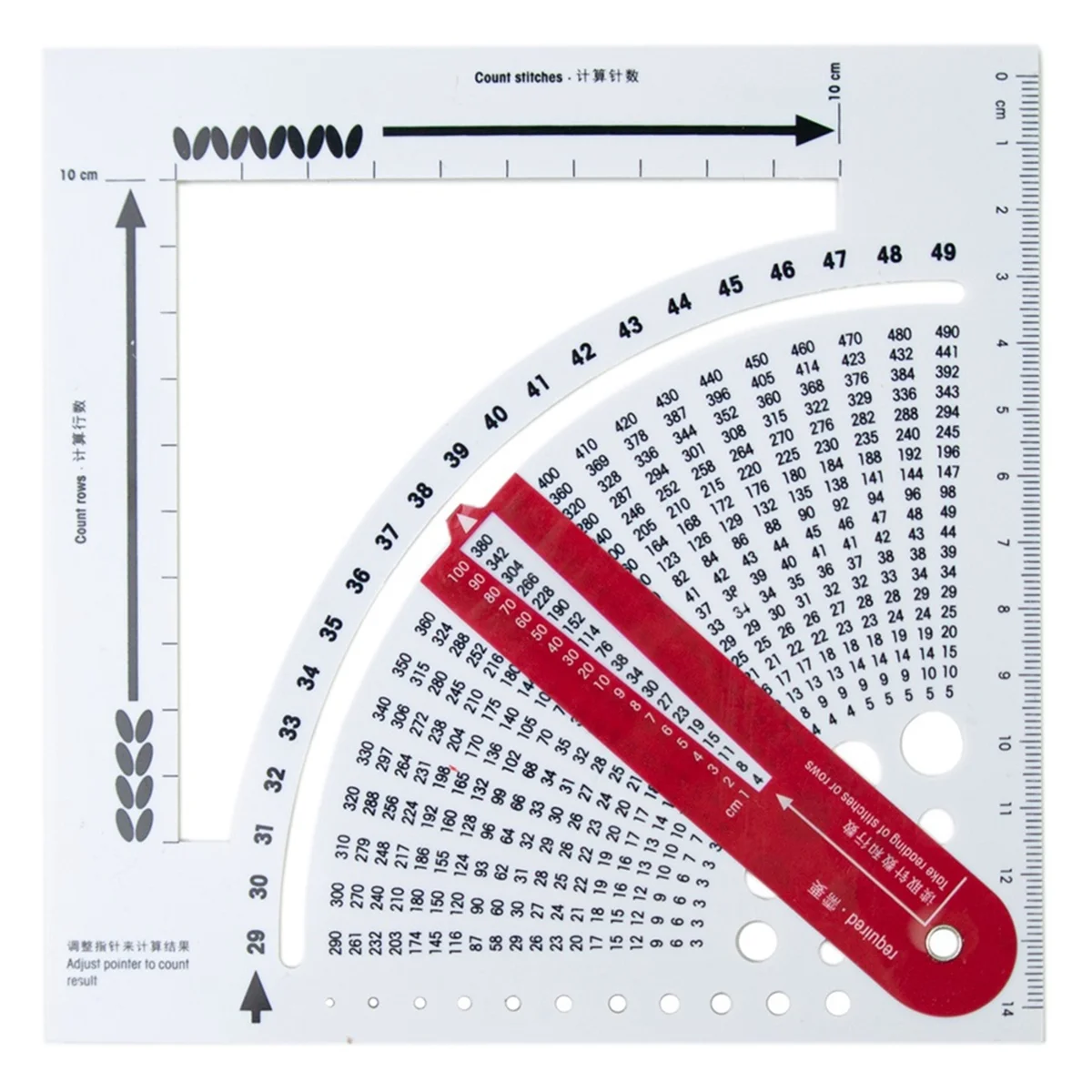 Convertidor para calcular el número de puntadas, filas de tejer, calculadora de plástico estable, ropa DIY