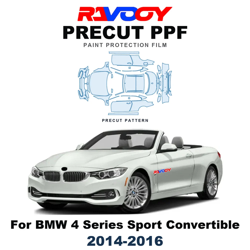 Precut PPF For BMW 4 Series Sport Convertible 2014-2016 8.5mil TPU Paint Protection Film Hood Bonnet Bumper Headlight Clear Kit