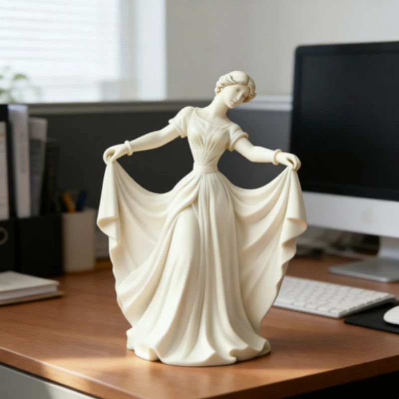 3D Printed Ballet Sculpture - Elegant Dancer Statue for Bookshelf Decor,  Classical Art & Modern 3D Printing Technology