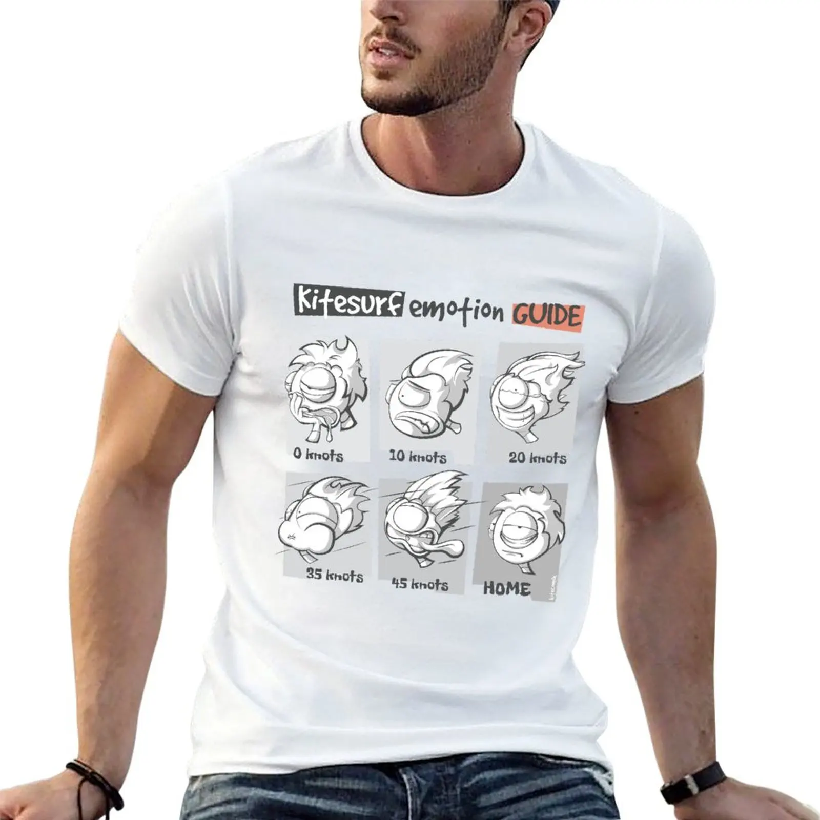 Kitesurf emotion guide T-Shirt man t shirt summer man graphic t shirt man t shirt luxury T-shirt