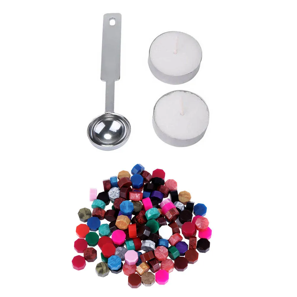 

103 Pcs Wax Seals Kit White Spoon Retro Supplies Vintage Oval Beads Mailing Craft Glue Envelope Decor Sealing Stamps Invitations