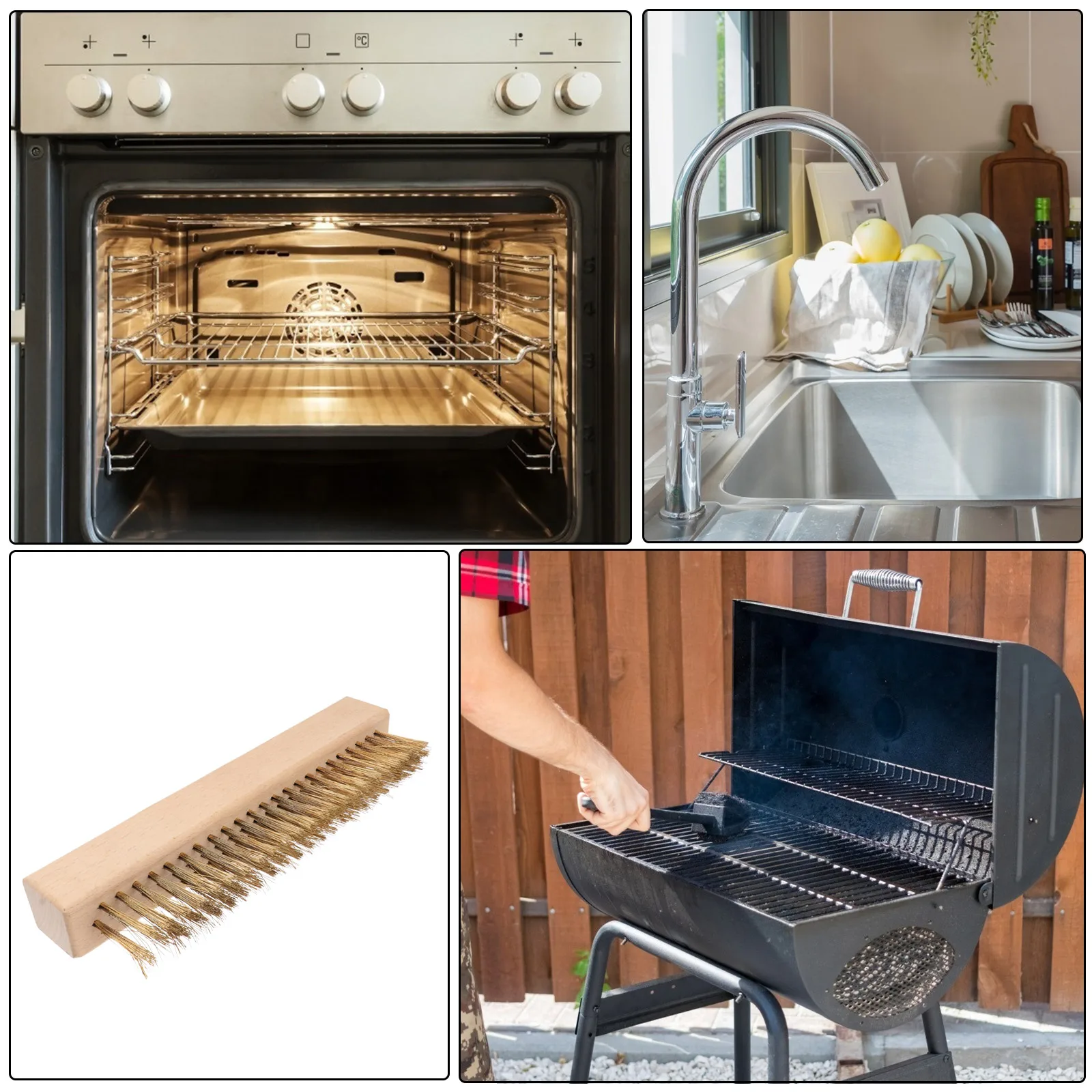 

1pc Oven Kitchen Tools Barbecue Accessories Cleaning Tool Stove Grill Sink Bathtub Aquarium Copper Brush For Cast Iron Stove