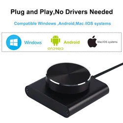 One Key Mute USB Volume Controller PC Computer Speaker Audio Multimedia Volume Remote Control Adjuster Support for Win10/Android