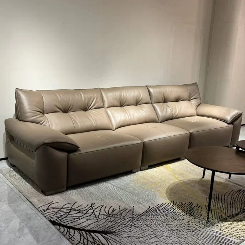 Leather elephant ear sofa modern simple living room first layer cowhide small apartment, high-end leather sofa