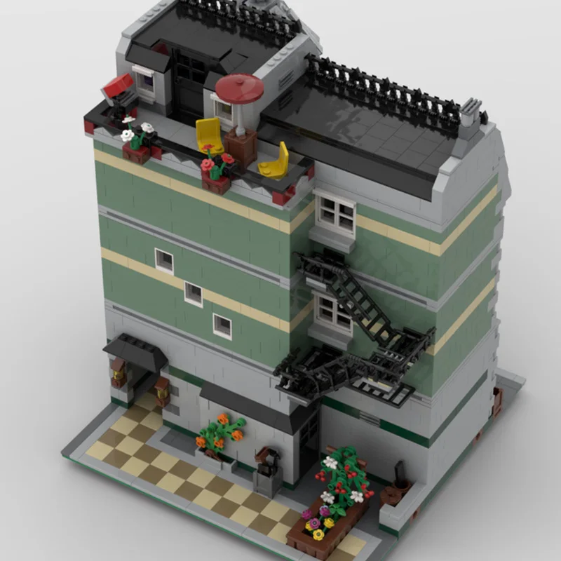 3293 PCS Urban Green Grocer MOC Customize Modular Building Block Design Simple Creative Design Popular DIY Toy Christmas Gift