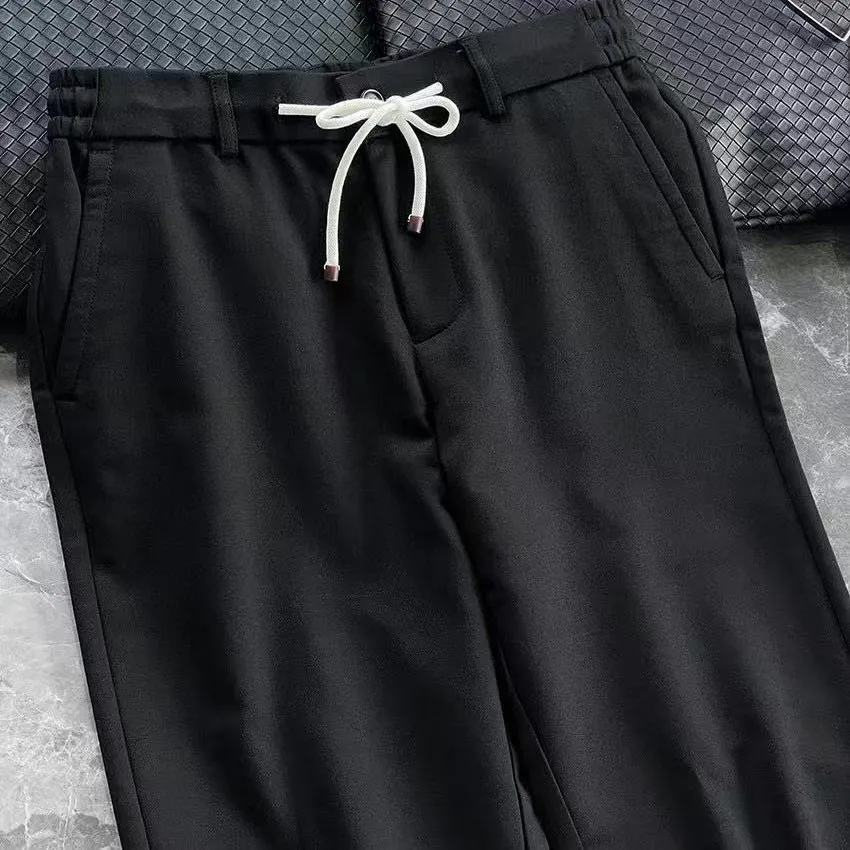 BC الخريف والشتاء الإيطالي نمط المال القديم الجديد أزياء بسيطة الأعمال عارضة السراويل الرجال الرباط السراويل المستقيمة #5