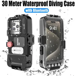 Bluetooth 30 Meter Deep Waterproof Case For iPhone 17 Air 16 15 14 13 12 Pro Max 11 Samsung Galaxy S25 S24 S23 S22 Ultra Note 20