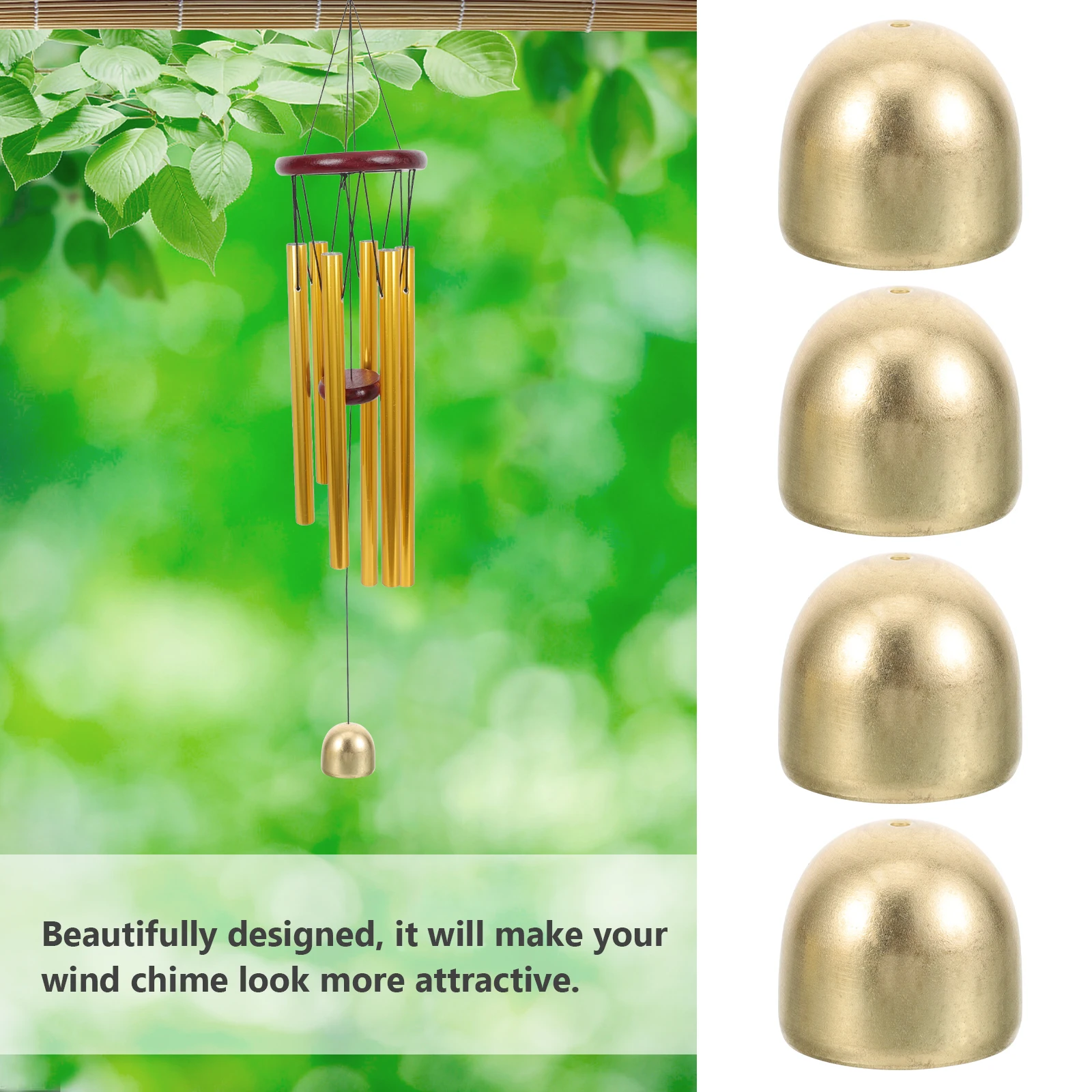 

20Pcs Wind Chime Hanging Decor Polished Small Bells 28Mm for Garden Door Keychain Mini Bell Pendant DIY Bracelet Supplies