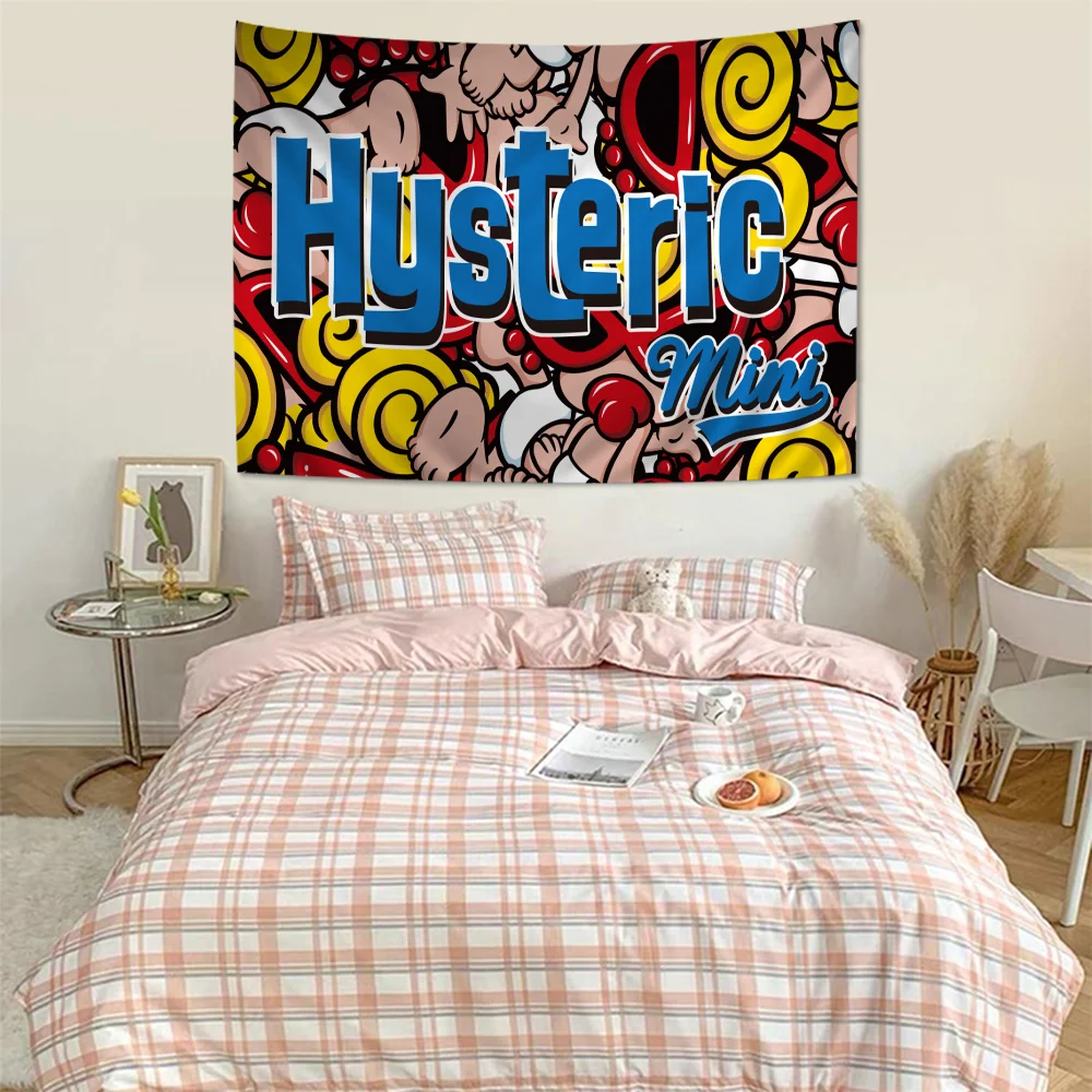 Japan Fashion H-Hysteric-M-Minis Cartoon Tapestry Art Science Fiction Room Home Decor Wall Hanging Sheets