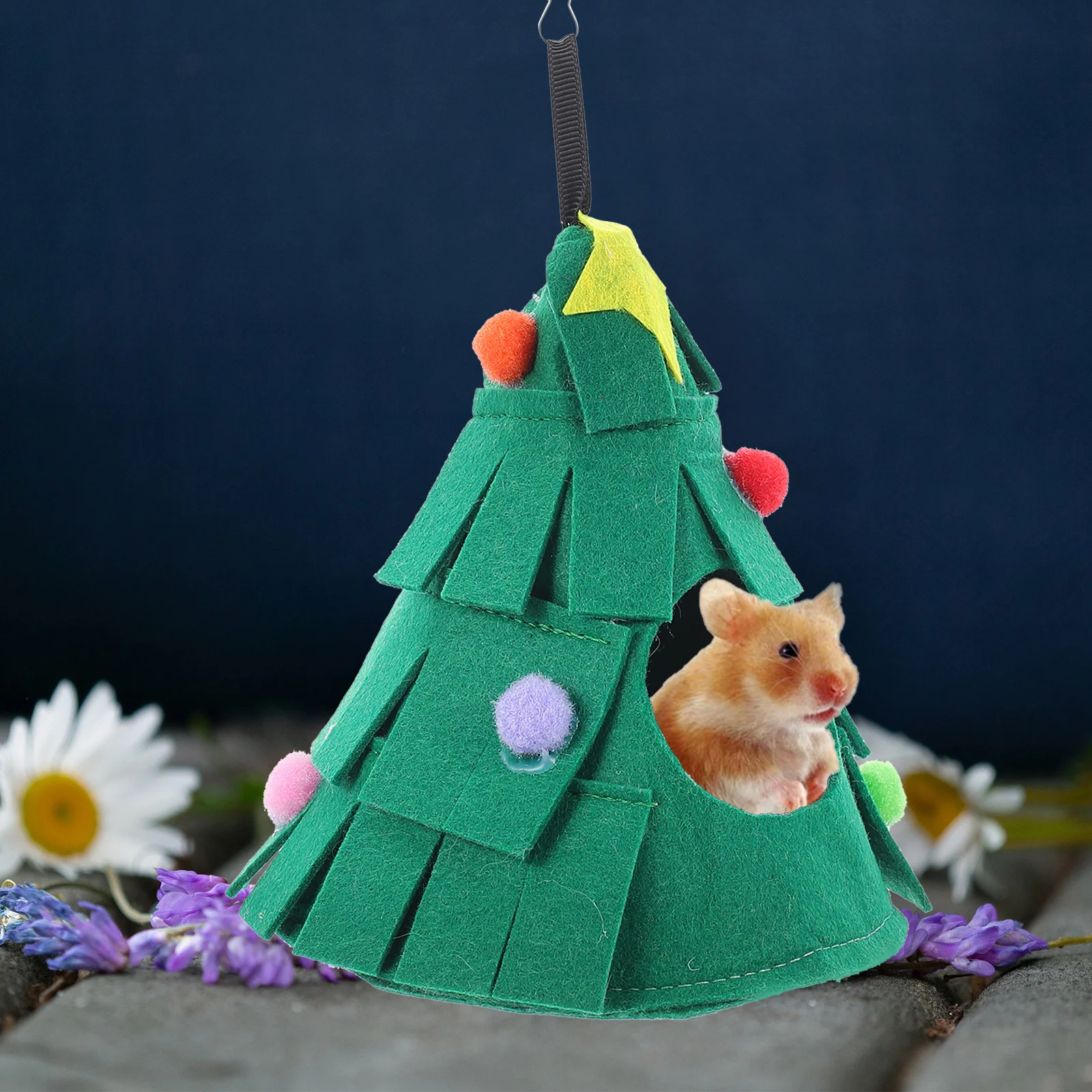 

Pet Cage Hanging Nest Christmas Tree Style Comfortable Washable Small Pet Hammock for Hamster Rat Chinchilla Breathing Sleep