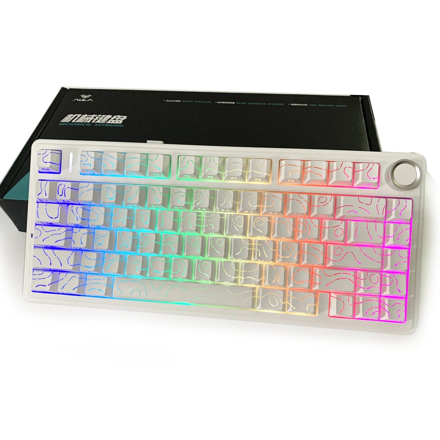 AULA F75 оригинальный OEM RGB светодиодный светильник для ПК индивидуальный 2,4G беспроводной игровой механический переключатель с возможностью горячей замены 75% клавиатура Bluetooth прокладка