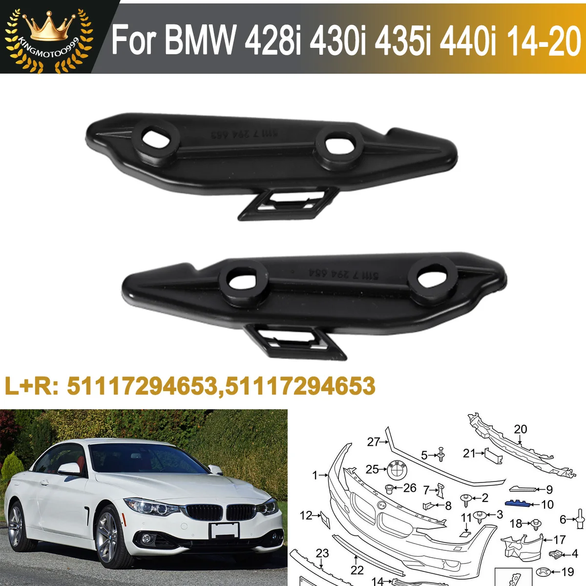 

51117294653/51117294654 For Bmw 4 Series F32 F33 F36 418d 420d 435d 425d 2014-2020 Front rear Bumper side fender Bracket Holder