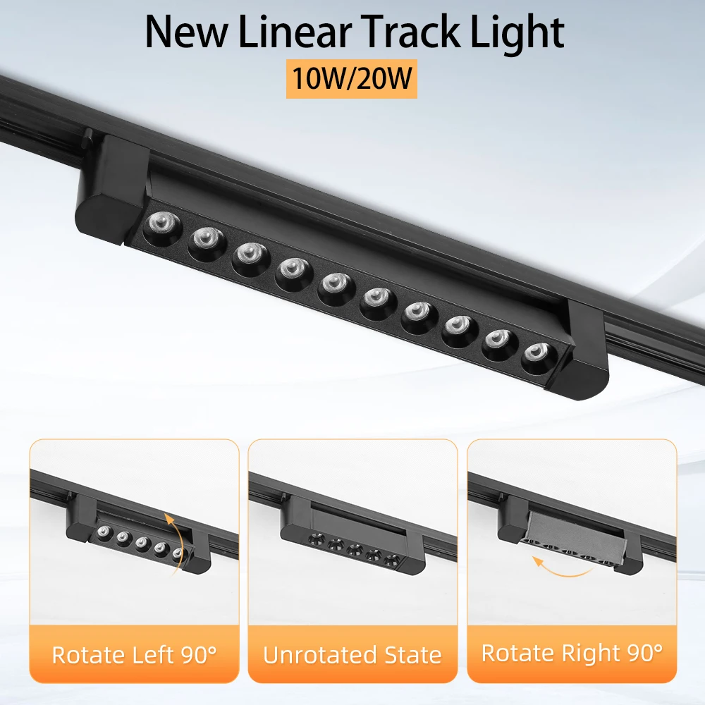 Led Track Light Ceiling Light 110V 220V Rail Lighting Lights 10W/20W Spotes to Ceiling Lighting for Home Kitchen Bedroom