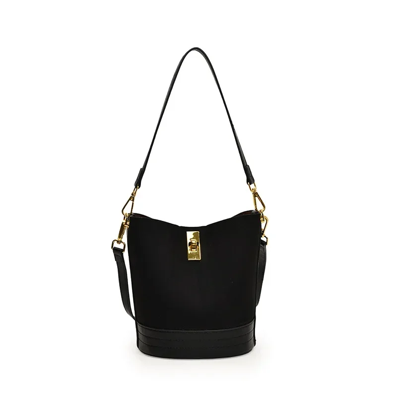 

Осень-зима 2025 г., модная женская высококачественная матовая сумка-ведро, большая вместительная сумка через плечо, универсальная