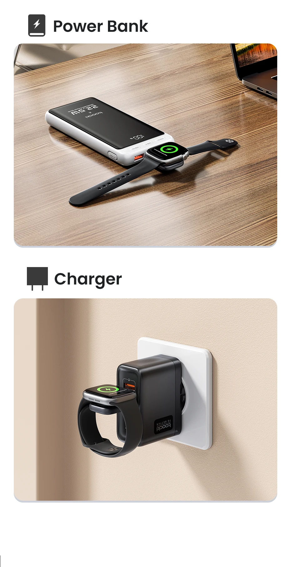 Toocki TW13 2,5W Kabelloses Ladegerät für iWatch S1-S11 SE 2-3 Ultra 1-3 Tragbares Typ-C Magnetisches Kabelloses Ladegerät für Apple Watch – Detail 8
