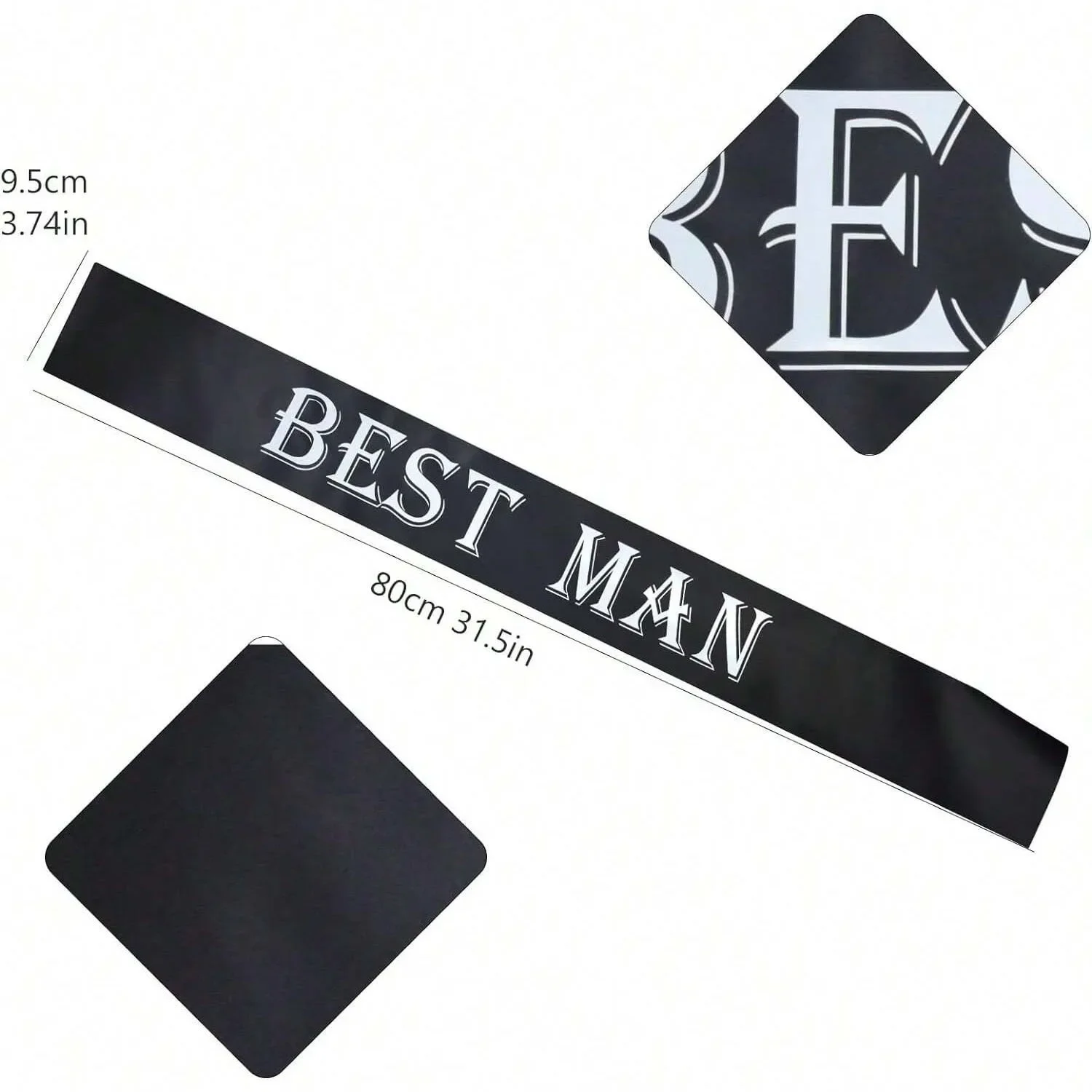 7PCS Bachelorette Sashes Set for Groomsmen, Black Team Groom Sashes for Bachelor Supplies Wedding Party Decorations Favors Gifts view 5