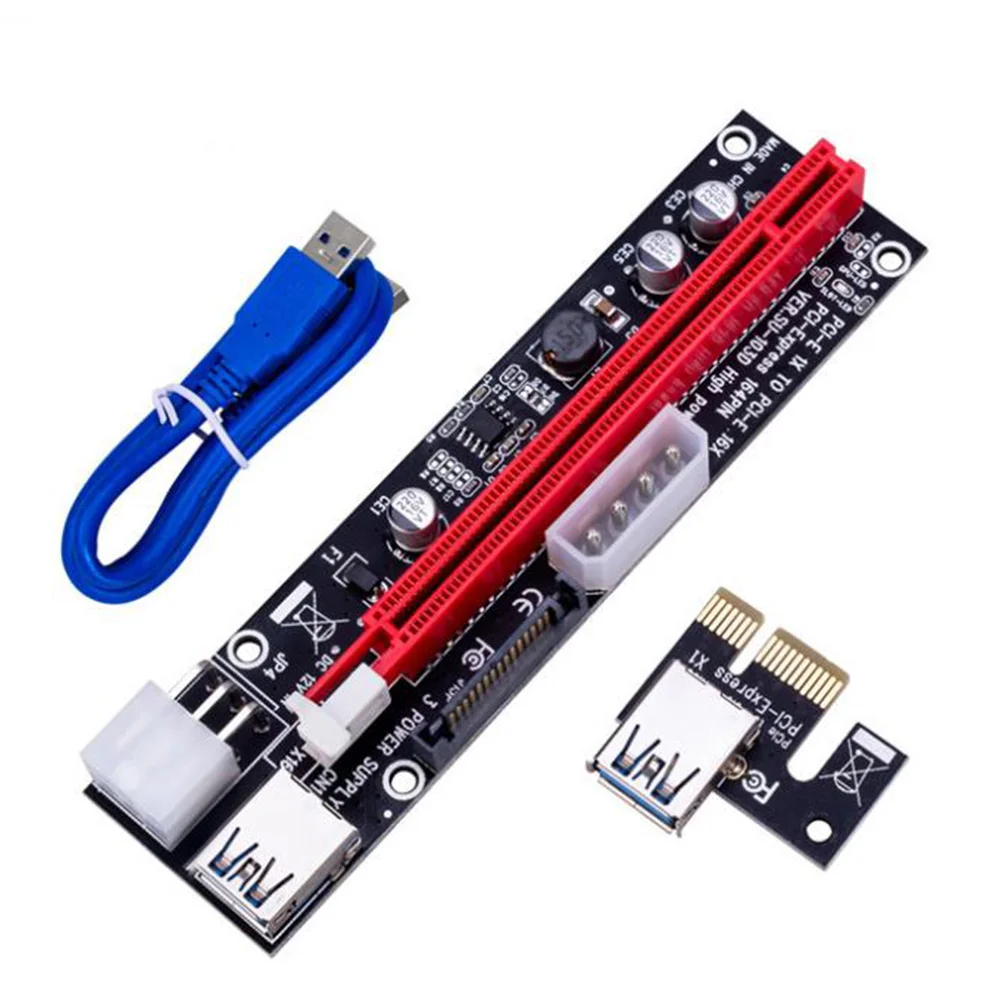 Tarjeta elevadora 3 en 1 para minería de Bitcoin, Cable de 60CM, PCI-E, 1 piezas, VER103D