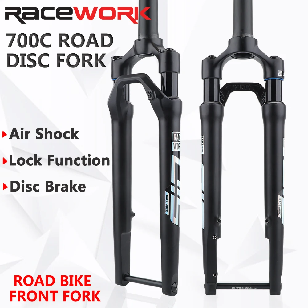 Magnesium Alloy Gravel Bicycle Fork Supension Air 700c Off-road Bike Disc Brake Tapered Front  Fork 100*12MM Bicycle Accessories