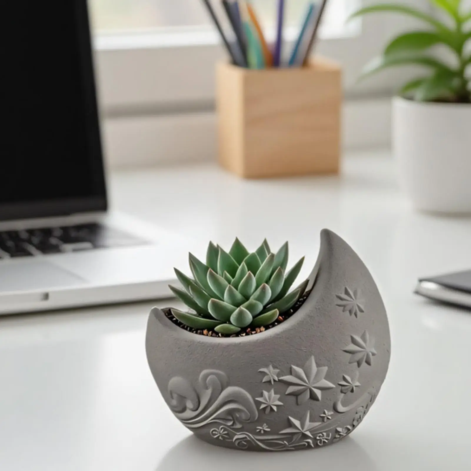 

Silicone Vase Mold Reusable Tool Moon Tea Candle Holder Vase Mold For Concrete Epoxy Resin Cement Plaster Beginners