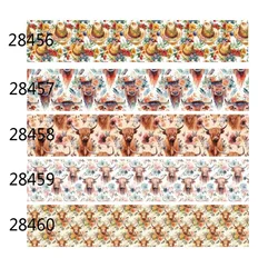 5 Yards Western Horse Cartoon Grosgrain Ribbon for Hairbows DIY Holiday Gifts Crafts Materials
