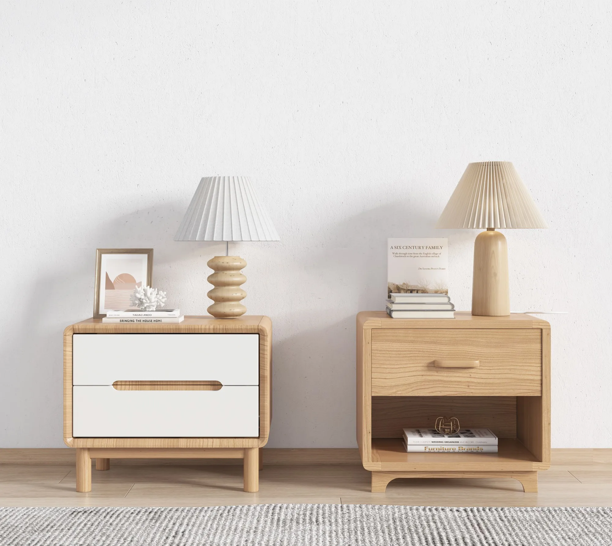 Color-Optional Luxury Nightstand Bedroom Multi-Functional Storage Cabinet Bedside Furniture Drawer Customization Available