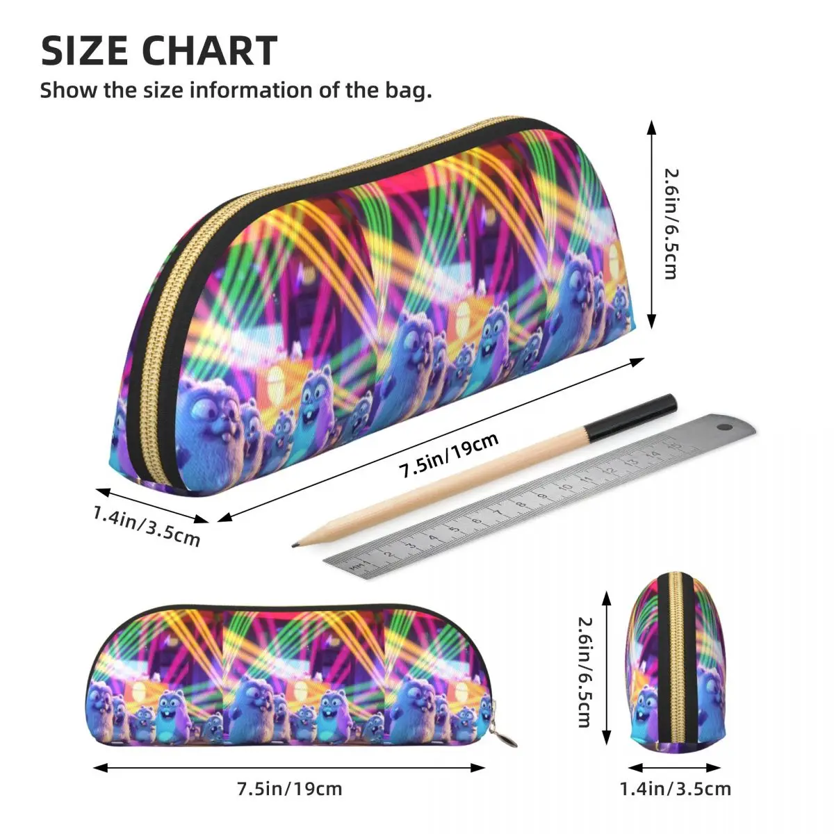 Grizzy And The Lemmings مقلمة حامل قلم تخزين القرطاسية لوازم تخزين كبيرة صندوق القلم حقيبة أقلام رصاص لهدايا الأطفال