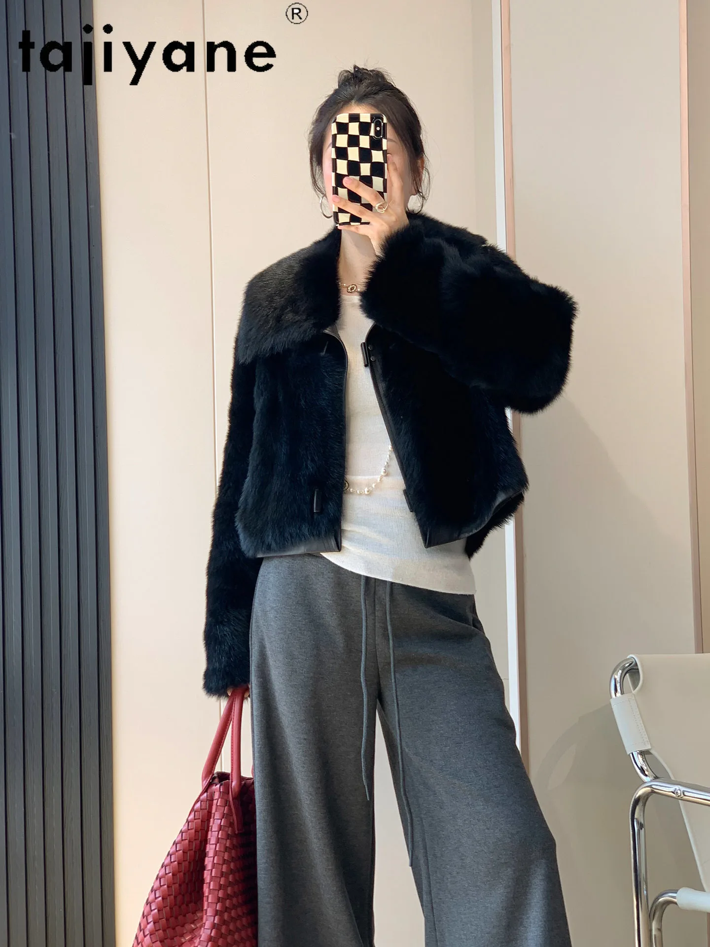 TAJIYANE 100%Natural Tuscany Wool Sheepskin Double Faced Fur Coat Woman Turn-Down Collar Real Fur Jacket Winter Clothes 2025шуба