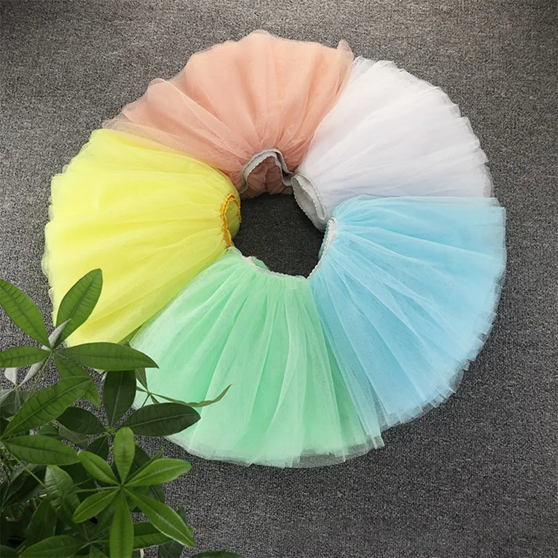 

4-12 Years Children Girl Elastic Ballet Dancewear Tutus Mini Skirt For Birthday Party Kids Dance Tulle Tutu Princess Skirt