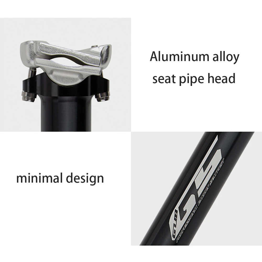 GUB GS-Mountain Road Bike Seat Post, Aluminum Alloy, Black Seat Pipe Accessories, 27.2mm, 31.6mm x 385mm